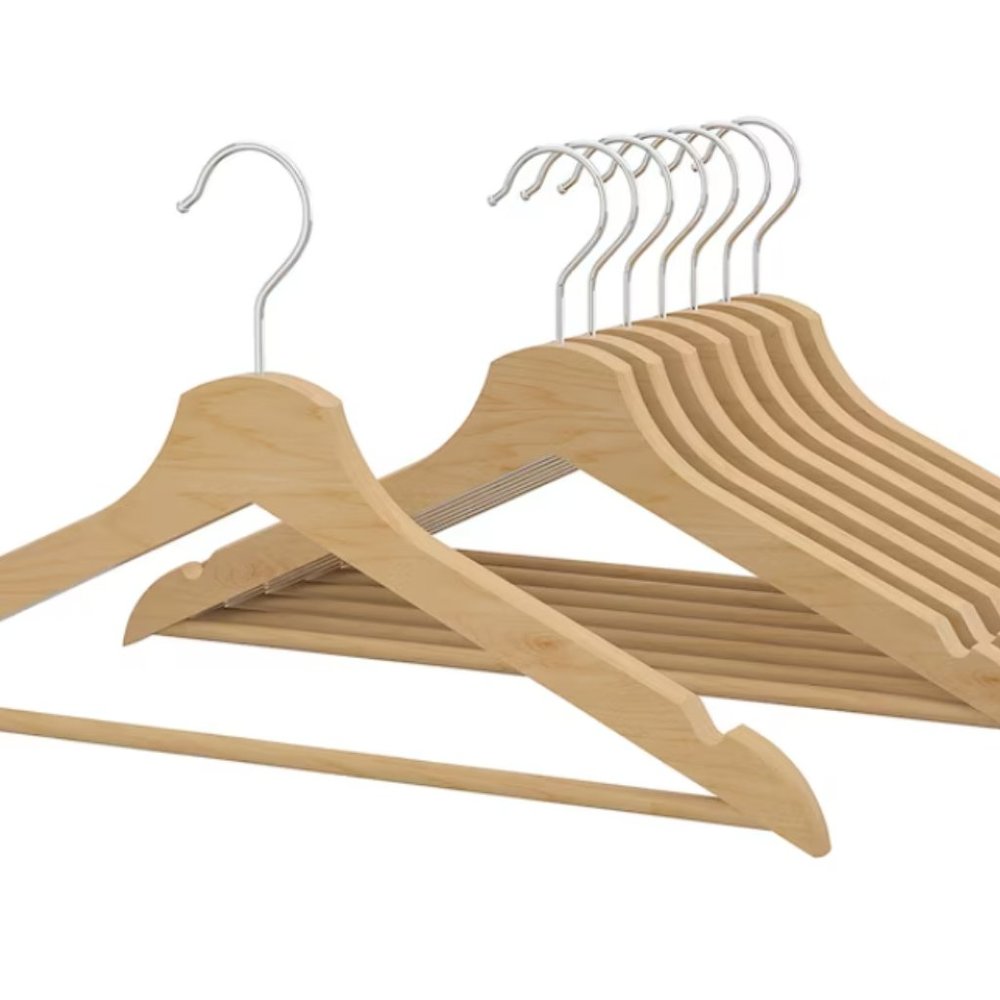 NWT BUMERANG Ikea Natural Wooden Hanger (Pack of 8)